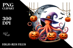 Octopus Dressed for Halloween PNG Product Image 2