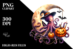 Octopus Dressed for Halloween PNG Product Image 2
