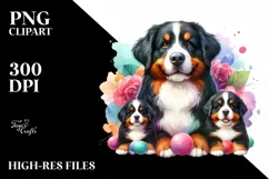Bernese Mountain Dog Watercolor Clipart Product Image 3