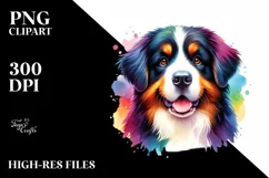 Colorful Bernese Mountain Dog | Sublimation | Clipart Product Image 1
