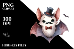 Funny Watercolor Bat Image, PNG Product Image 2