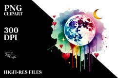 Colorful Washed Moon PNG Product Image 2