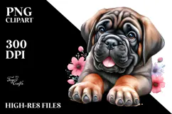 Cute Baby Mastiff PNG Product Image 2