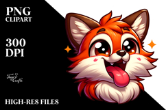 Excited Fox with Tongue-Out PNG Product Image 2