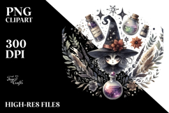 Washed Watercolor Gothic Quirky Witch, Transparent PNG Product Image 2