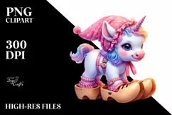 Colorful Baby Unicorn Clog PNG Product Image 1