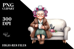 Old Lady Sofa Hair Curlers Mug Product Image 2