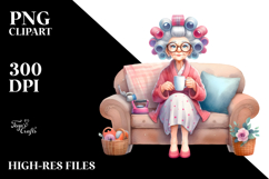 Old Lady Sofa Hair Curlers Mug Product Image 2