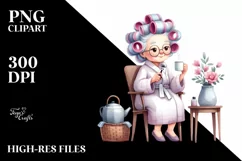 Old Lady Chair Hair Curlers Mug Product Image 3