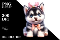Vibrant Siberian Husky PNG Product Image 2