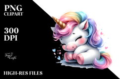 Pastel Cute Baby Unicorn in Style | Sublimation Clipart Product Image 2