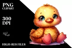 Cute Vibrant Duck Clipart, Transparent PNG Product Image 1