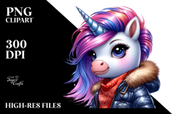 Cute Baby Unicorn Aggressive Winter PNG Product Image 2