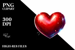 Colorful Red Heart PNG Product Image 2