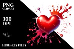 Colorful Red Heart PNG Product Image 2