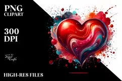 Colorful Red Heart PNG Product Image 2