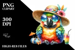 Cute Baby Macaw with Sun es | Sublimation | Clipart Product Image 1