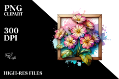 Stained Primrose with Frame PNG Product Image 2