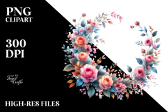 Colorfull Hawayan Flowers Floral Frame PNG Product Image 2