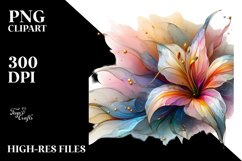 Vibrant Lily Made of Translucent , Watercolor PNG Product Image 1