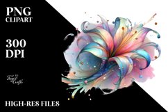 Vibrant Lily Made of Translucent , Watercolor PNG Product Image 3