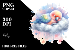 Parrot Baby Cloud Clipart Product Image 2