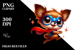 Cartoony Dog with Superhero Cape PNG Product Image 2