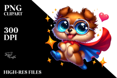 Cute Dog with Superhero Cape PNG Product Image 2