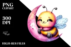 Smiling Baby Bee with Star PNG Product Image 2