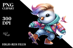 Cute Baby Dove Happy Winter Dance PNG Product Image 2
