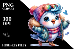 Cute Baby Dove Happy Winter Dance PNG Product Image 2