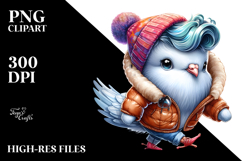 Cute Baby Dove Happy Winter Dance PNG Product Image 2