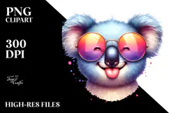 Vibrant Funny Cute Koala Portrait | Sublimation Clipart Product Image 2
