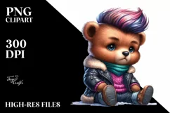 Expressive Baby Bear with Contempt Haircut PNG Product Image 3