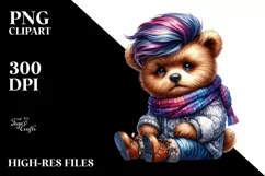 Expressive Baby Bear with Contempt Haircut PNG Product Image 1