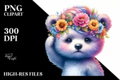 Cute Baby Bear with Cool Haircut PNG Product Image 3
