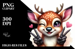 Funny Cute Deer Portrait | Watercolor Clipart Product Image 1