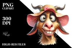 Confused Horse with Goofy Smile in Sun Hat | Sublimation | Product Image 2