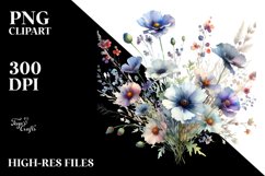 Bold Wildflowers Watercolor | Clipart Product Image 3