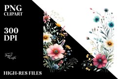 Bold Wildflowers Watercolor | Clipart Product Image 3