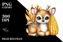 Funny Cute Deer in Colorful Summer | Clipart Product Image 3