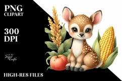 Funny Cute Deer in Colorful Summer | Clipart Product Image 3