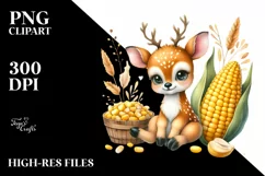 Funny Cute Deer in Colorful Summer | Clipart Product Image 1