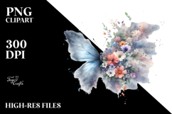 Floral Butterflies Watercolor, Transparent PNG Product Image 2