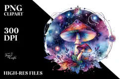 Magical Celestial Mushroom, Transparent PNG Product Image 2