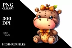 Cute Vibrant Hippo Clipart, Transparent PNG Product Image 3