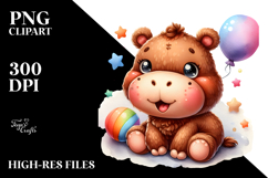 Colorful Hippo Plush, Transparent PNG Product Image 2