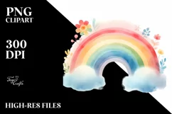 Colorful Simple Watercolor Pastel Rainbow Clipart Product Image 1