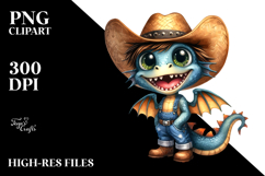 Dragon with Sun Hat | Watercolor Clipart Product Image 2