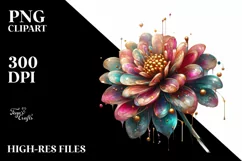Shiny Zinnia Golden Abstract Clipart Product Image 3